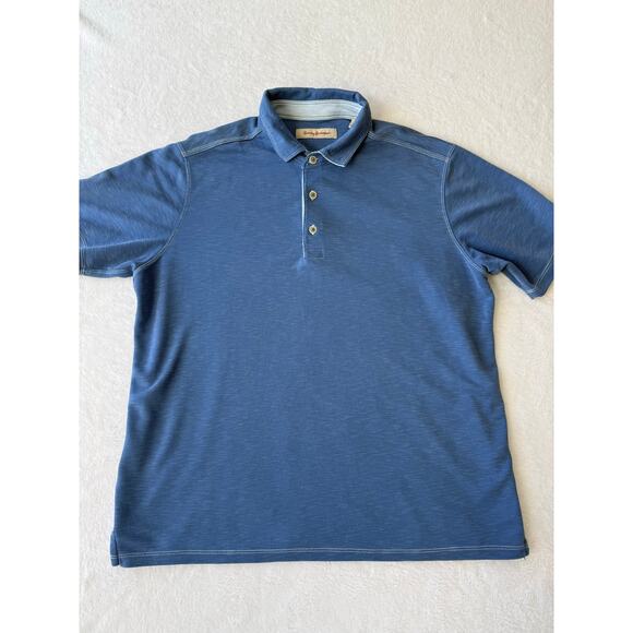 Tommy Bahama Mens Polo Modal Blend Golf Shirt Size Large Blue Heathered - Picture 7 of 7